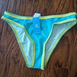 NEW Cupshe Small Cheeky Bikini Bottom Neon Aqua